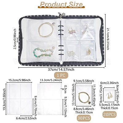 Сумка для хранения ювелирных изделий из ПВХ с вкладышами ODIS-WH0038-90C-1