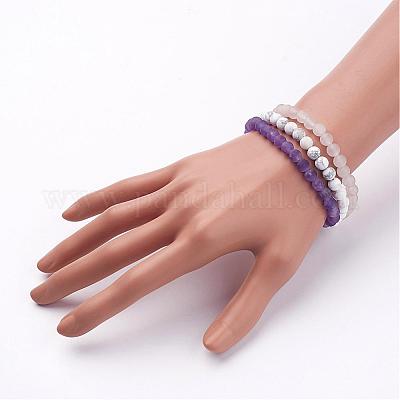 Смешанный драгоценный камень бисер натяжных наборы браслета BJEW-JB02622-1