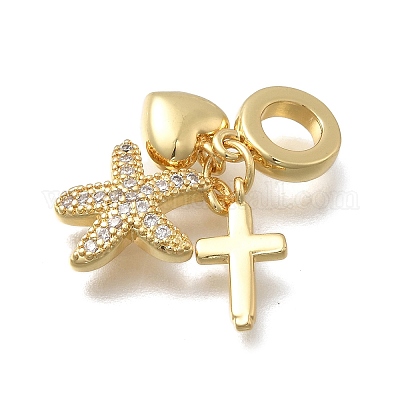 Латунь микропаве прозрачный кубический цирконий европейские подвески с подвесками KK-D431-033E-G-1