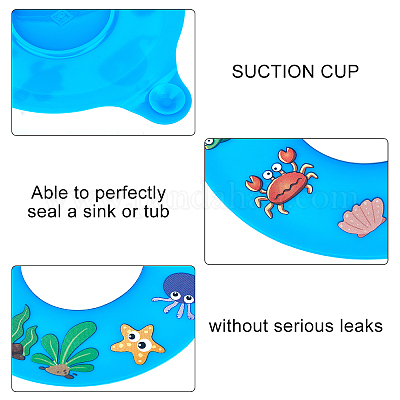 GORGECRAFT Bathtub Drain Cover Silicone Tub Stopper Plug Universal Bath  Drain Cover Adorable Sea Animal Pattern for Bathroom Kitchen and Laundry