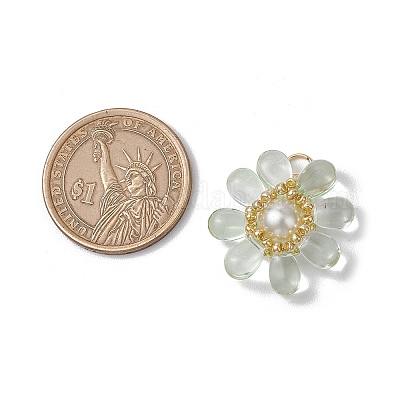 8шт 8 цвета стеклянные подвески PALLOY-MZ00656-1