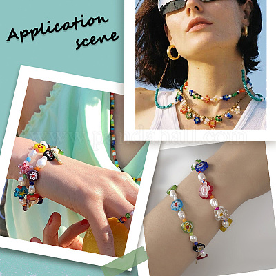 180 шт. 6 стиля круглых стеклянных бусин миллефиори ручной работы LAMP-LT0001-08-1