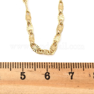 Овальные звенья цепи из текстурированной латуни для женщин и мужчин NJEW-F337-04G-1