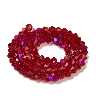 Прозрачные стеклянные бусины гальваническим пряди GLAA-F029-2mm-D27-1