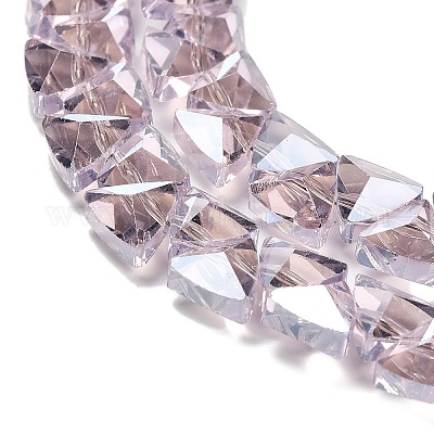 Стеклянные бусины с гальваническим покрытием  EGLA-P066-02A-PL02-1