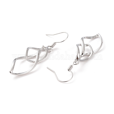 Латунь болтающийся серьги EJEW-B002-01P-1