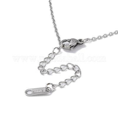 Не тускнеющие полые ожерелья с подвеской в форме сердца из нержавеющей стали 304 NJEW-C033-01C-P-1