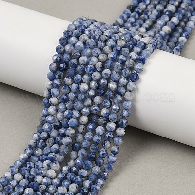 Натуральное синее пятно нитки из бисера яшмы G-A252-A02-4mm-1