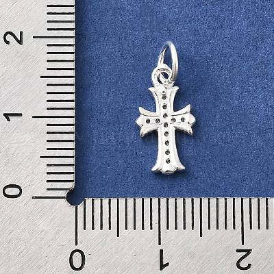 925 подвеска-крест из стерлингового серебра с микропаве из прозрачных кубических цирконий STER-A048-02C-S-1