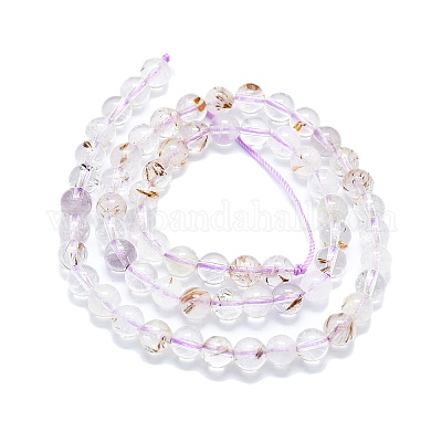 Нити бусин из натурального рутилированного кварца G-K245-A04-02-1