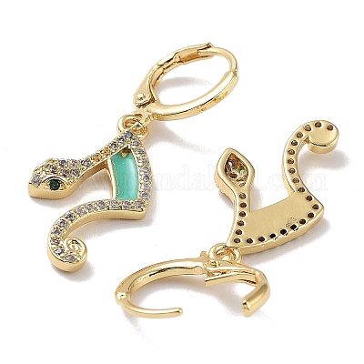 Серьги с подвесками из латуни с покрытием из настоящего 18-каратного золота EJEW-L269-010G-02-1