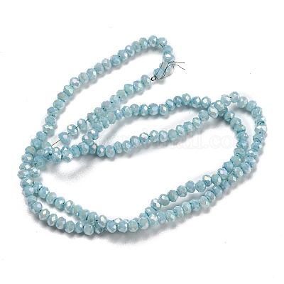 Непрозрачная выпечка окрашенные стеклянные бусы пряди DGLA-F002-03C-1