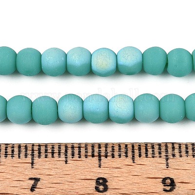 Нити из матовых непрозрачных стеклянных бусин GLAA-T032-P4mm-MBB12A-1