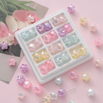 Прозрачных бусин акриловые треск OACR-I013-01-1