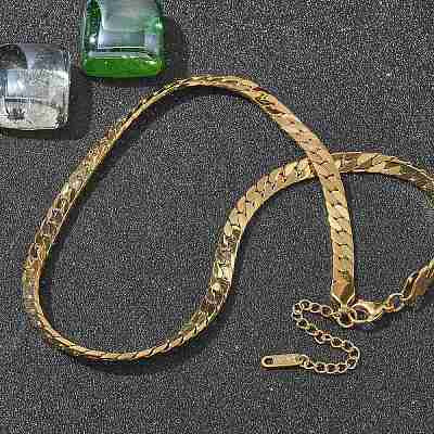 Ожерелья из нержавеющей стали 304 в виде змеи для женщин NJEW-R012-01G-1