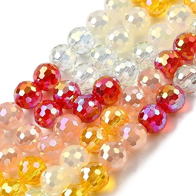 Стеклянные бусины с гальваническим покрытием  EGLA-D300-06-8mm-09-1