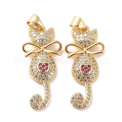 Кулон из латуни с прозрачным кубическим цирконием X-ZIRC-Z018-21G-1