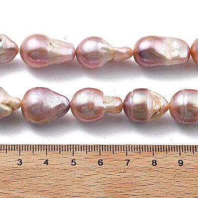 Нити натуральных бусин с ядровым жемчугом PEAR-B004-15E-01D-1