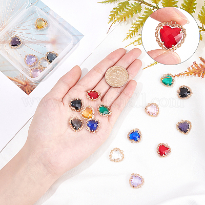 20шт 10 цвета стеклянные подвески GLAA-PH0001-29-1