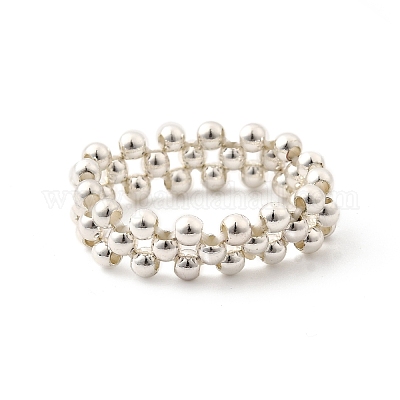 2 шт. латунные круглые кольца с бусинами RJEW-JR00909-1