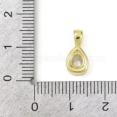 Подвески из латуни с прозрачным фианитом KK-L238-24G-1