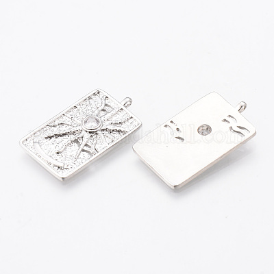 Латунные микропаве прозрачные подвески с фианитом KK-N232-168P-NF-1