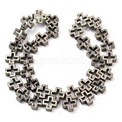 Гальванические бусины из натуральной лавы G-K388-02G-1