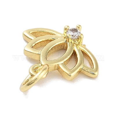 Подвески из латуни с покрытием из прозрачного кубического циркония KK-M293-11G-1