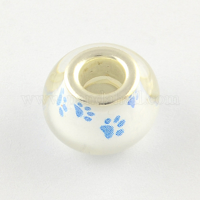 Отпечатки собачьих лап с большими отверстиями узор из смолы европейские бусины OPDL-Q129-187A-1