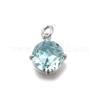 Плоская круглая латунь со стеклянными подвесками KK-G525-01P-01-1