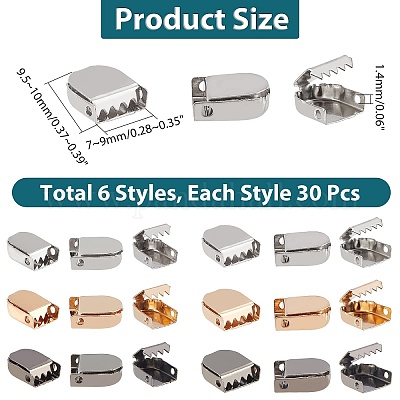 180 шт. 6-х видов обжимных наконечников из цинкового сплава FIND-CA0004-51-1