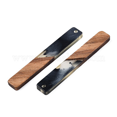 Большие подвески из прозрачной смолы и орехового дерева RESI-N025-034-C01-1