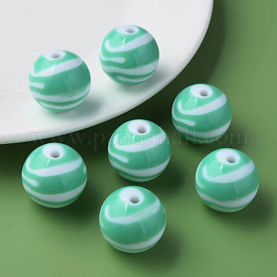 Непрозрачные полосатые акриловые бусины&nbsp;MACR-S373-27C-11-1