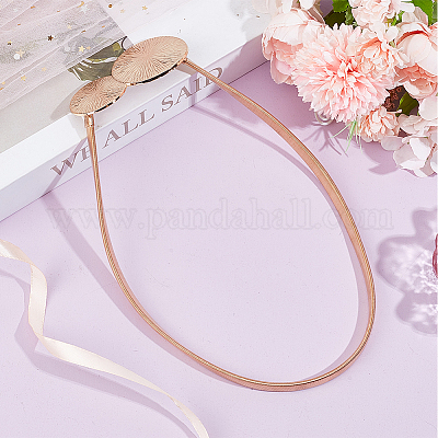 1 шт. ремень из сплава с плоской цепочкой-змейкой и плоской круглой пряжкой AJEW-CP0008-13-1