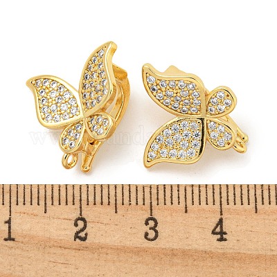 Реечное покрытие латунь микро паве прозрачный кубический цирконий твистер застежки KK-B093-28G-1