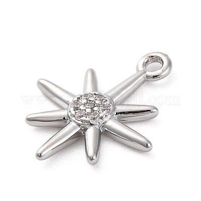 Латунные микропаве прозрачные подвески с фианитом KK-Z084-01P-1