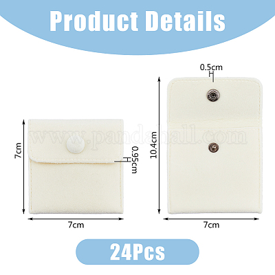 24 шт. квадратные бархатные мешочки для украшений TP-FI0001-02B-1