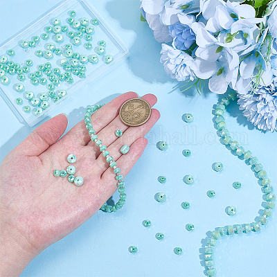 2 нить 2 цвета гальванические стеклянные бусины нити GLAA-PH0004-22B-1