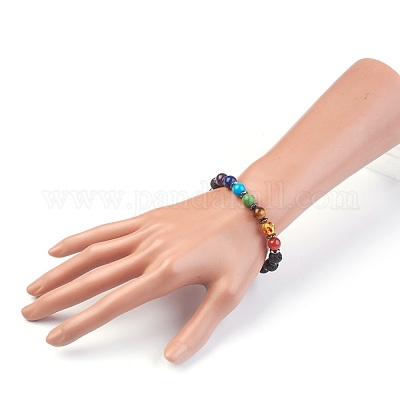 Браслеты из натурального / синтетического смешанного камня BJEW-JB03945-01-1