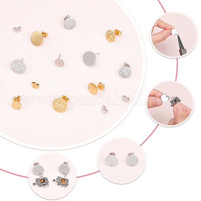 24 шт. 12 шт. фурнитура для сережек-гвоздиков из нержавеющей стали 304 и 201 STAS-CA0001-87-1