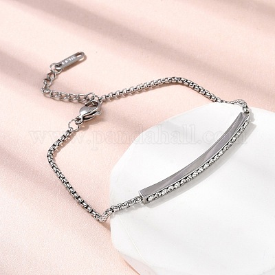 Браслеты из нержавеющей стали 304 со стразами BJEW-P369-01P-1