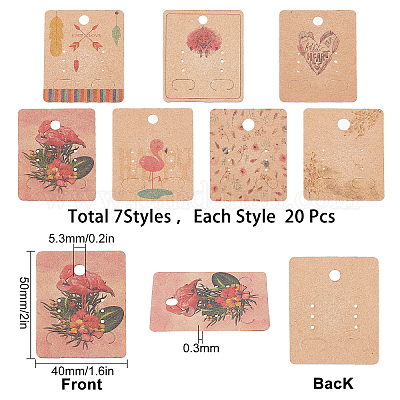 200-Pack Kraft Paper Earring Display Cards for Hanging Earrings, Studs,  Bulk Jewelry Cards for Retail, Trade Show, Boutique, Small Business  Packaging