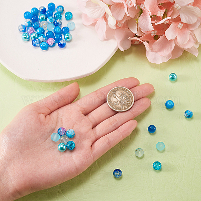 200шт 10 стиля diy наборы стеклянных круглых бусин DIY-CJ0001-96-1