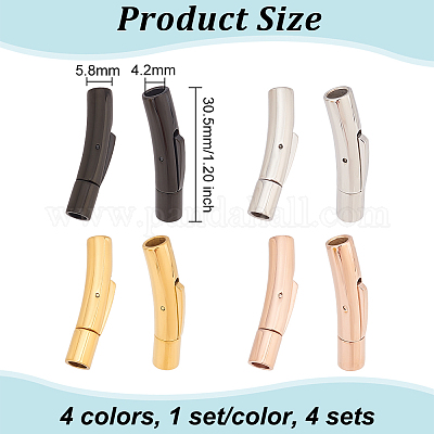 4 комплект 4-х цветных штыковых застежек из хирургической нержавеющей стали 316L STAS-OC0001-17B-1