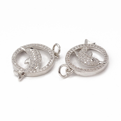 Латунные микро проложить кубического циркония подвески KK-E068-VB017-1