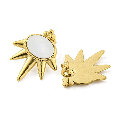 Серьги-гвоздики из нержавеющей стали 304 в форме солнца EJEW-M233-17G-1