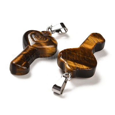 Природных тигровый глаз подвески G-M424-01P-04-1