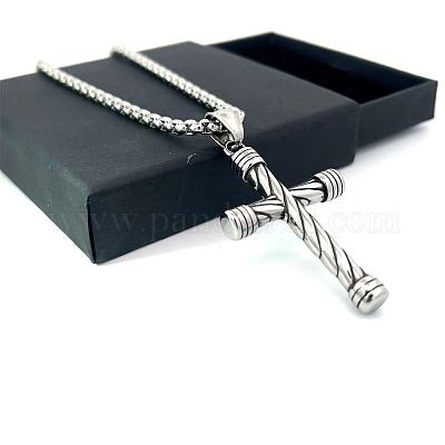 Ожерелья из нержавеющей стали с подвеской в виде креста в стиле хип-хоп для женщин и мужчин PS3006-1