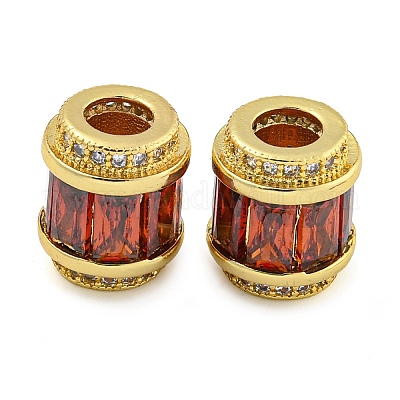 Реечное покрытие латунь микро паве кубический цирконий европейские бусины KK-F089-31G-01-1