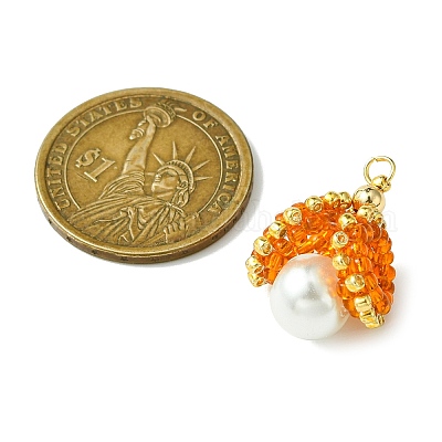 Бусины из ракушек и жемчуга стеклянные подвески PALLOY-MZ00434-03-1